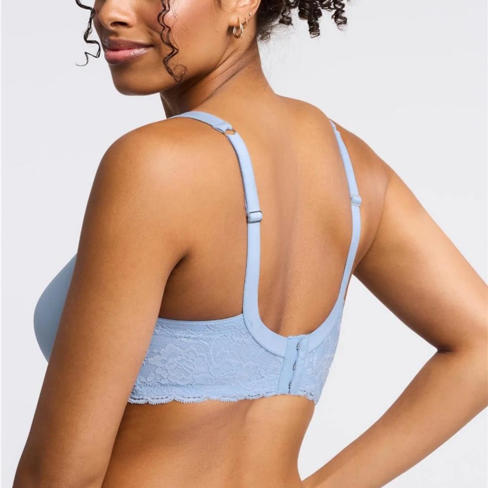 MONTELLE 🇨🇦 Pure Plus Full Coverage T-Shirt Bra Steel Blue/Turquoise Size 38 G - Picture 6 of 13
